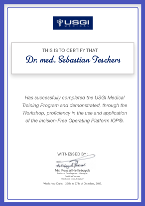 Dr Teschers Zertifikat Incision-Free Operating Program